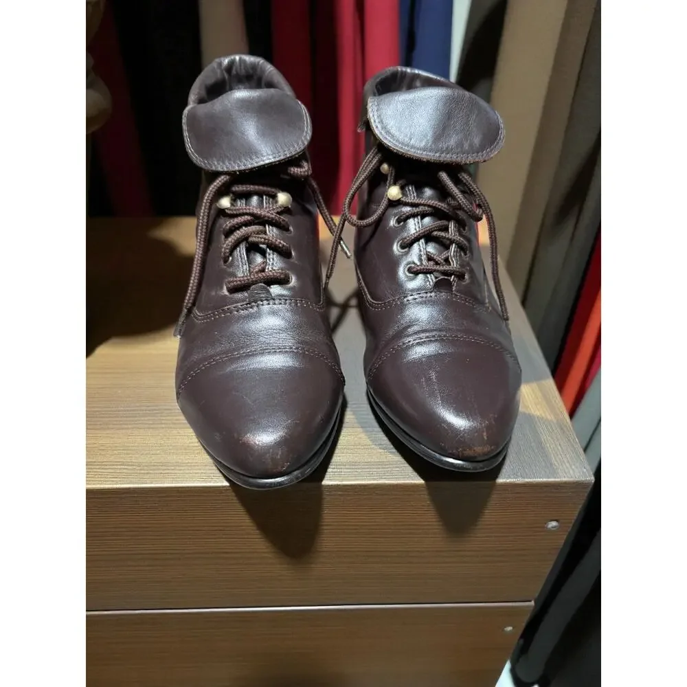 Vintage 90s Maine Woods Mandy 2 Womens 6 M Brown Leather Lace Up Ankle Boots
